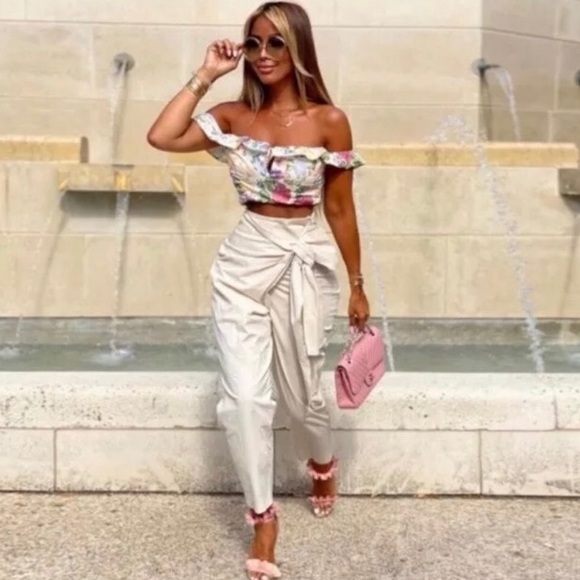 NWT Zara Tied Pareo Pants - Picture 2 of 6